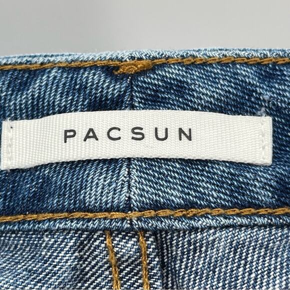 PACSUN High Rise Distressed Straight Leg Mom Jeans Size 26 Indie Grunge Skater - Picture 7 of 10